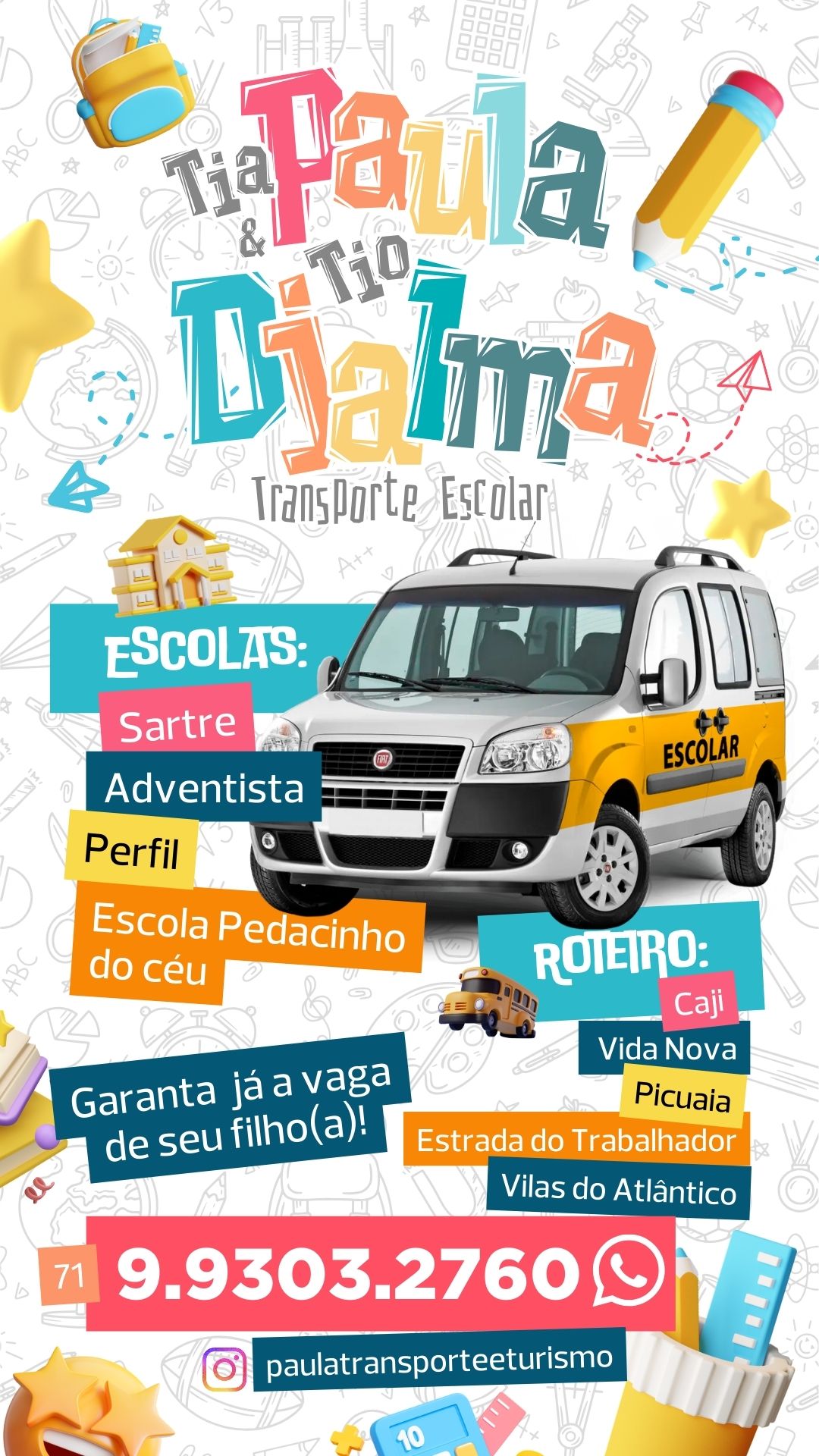 Card Tia paula e Tio Djalma